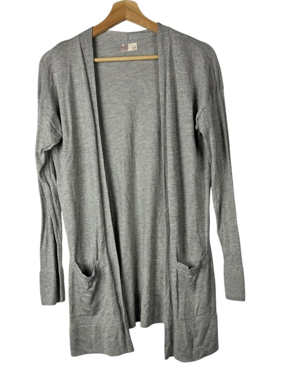 SO Light Gray Tunic Length Lightweight Cardigan Sweater M